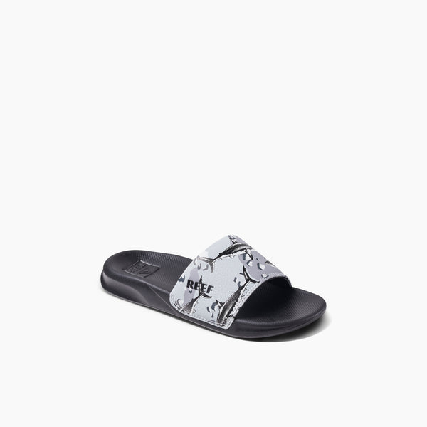 Reef Boys' Sandals (5-10 Years) Kids One Slide Grey Camo Shark