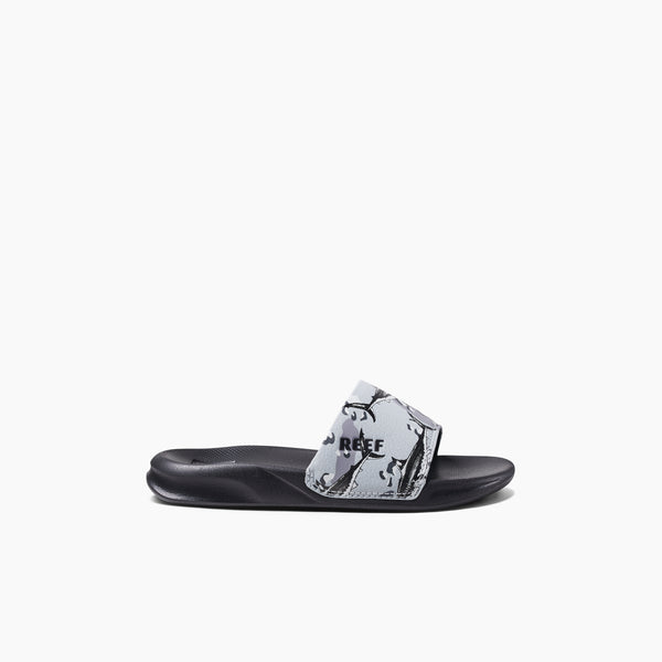 Reef Boys' Sandals (5-10 Years) Kids One Slide Grey Camo Shark