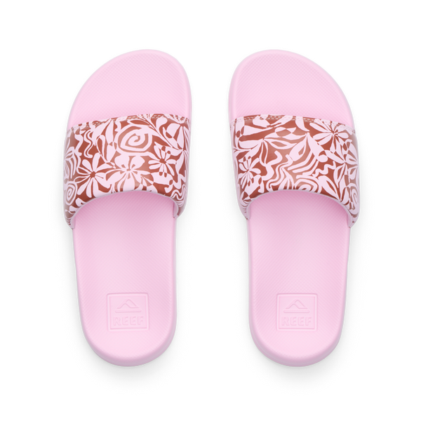 reef Girls' Sandals (5-10 Years) Kids One Slide Pink Modern Floral