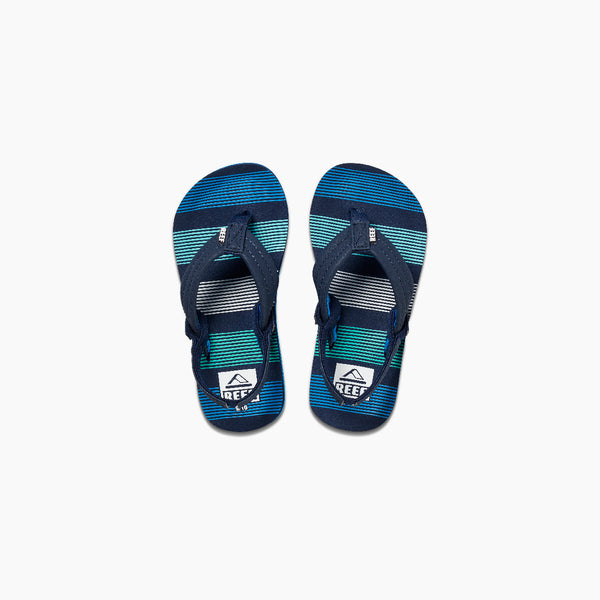 reef Kids' and Toddlers' Sandals Little Ahi Deep Sea Stripes