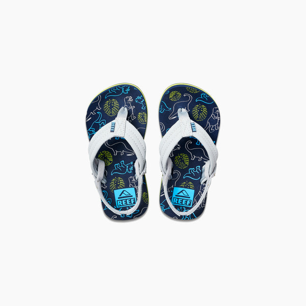 reef Kids' and Toddlers' Sandals Little Ahi Navy/Grey Dino