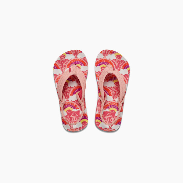reef Kids' and Toddlers' Sandals Little Ahi Rainbows And Clouds