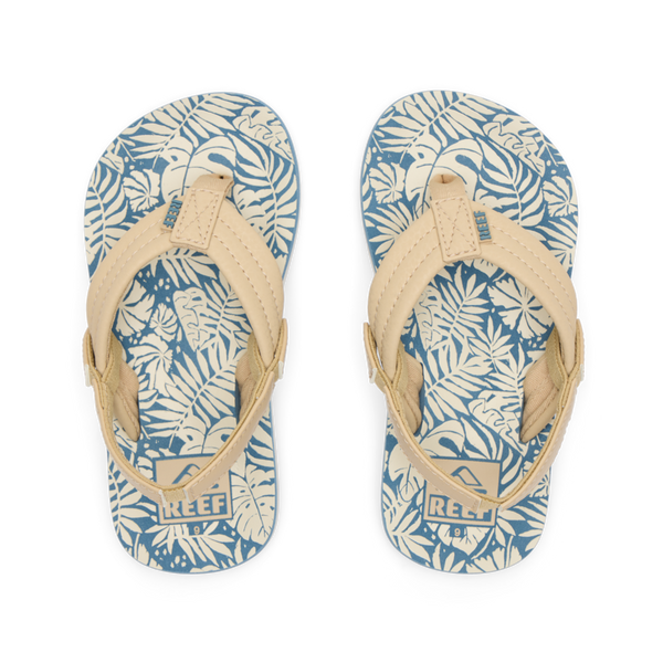 reef Little Boys' Sandals (2-4 Years) Little Ahi Blue/Tan Palm