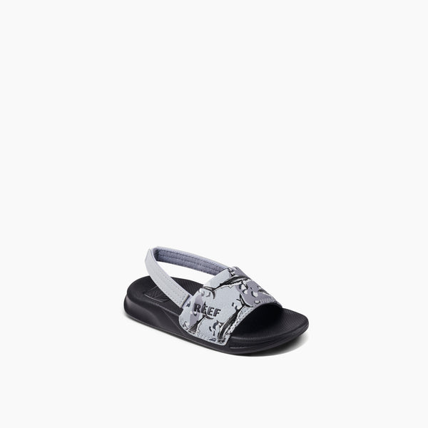 Reef Little Boys' Sandals (2-4 Years) Little One Slide Grey Camo Shark