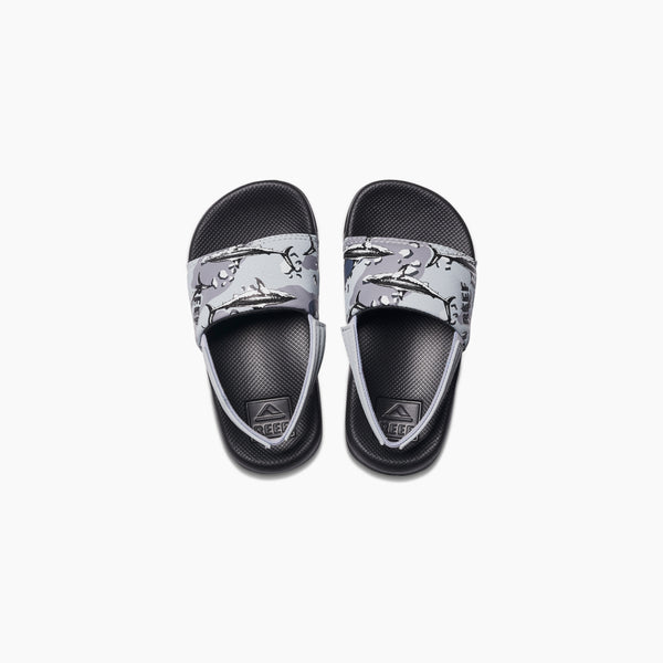 reef Little Boys' Sandals (2-4 Years) Little One Slide Grey Camo Shark