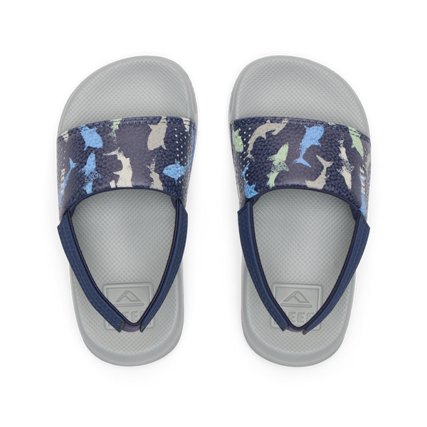 reef Little Boys' Sandals (2-4 Years) Little One Slide Navy Shark