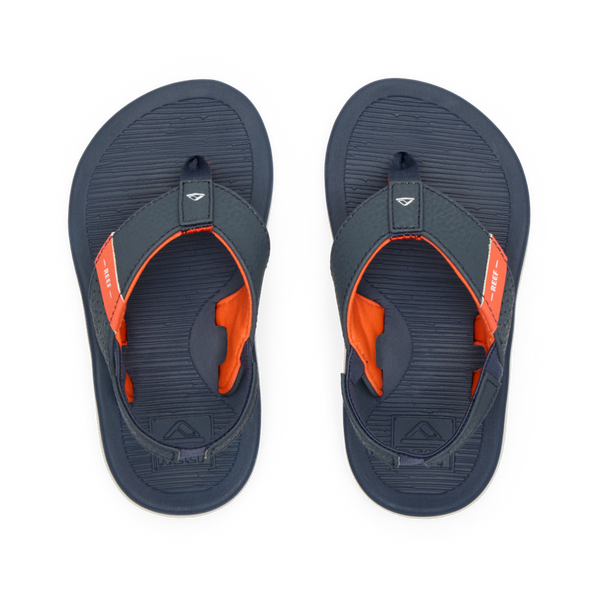 reef Little Boys' Sandals (2-4 Years) Little Santa Ana Navy/White/Orange