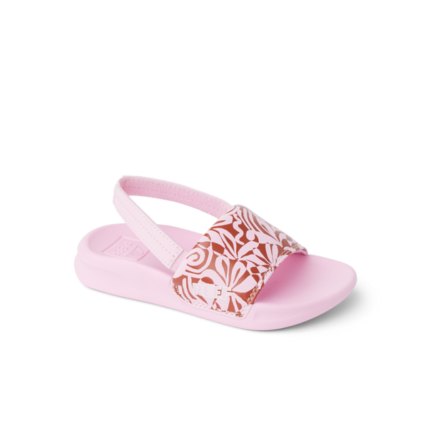 Reef Little Girls' Sandals (2-4 Years) Little One Slide Pink Modern Floral