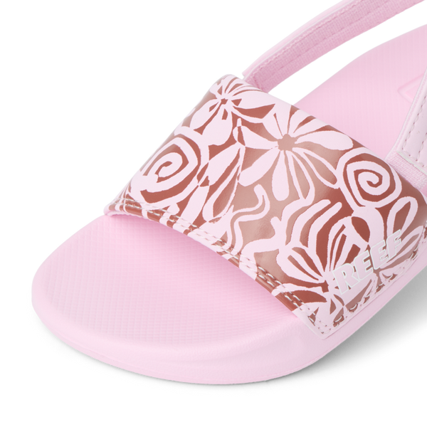 Reef Little Girls' Sandals (2-4 Years) Little One Slide Pink Modern Floral
