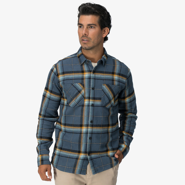 reef Men's Jackets & Outerwear Dyson Flannel Shirt Orion Blue