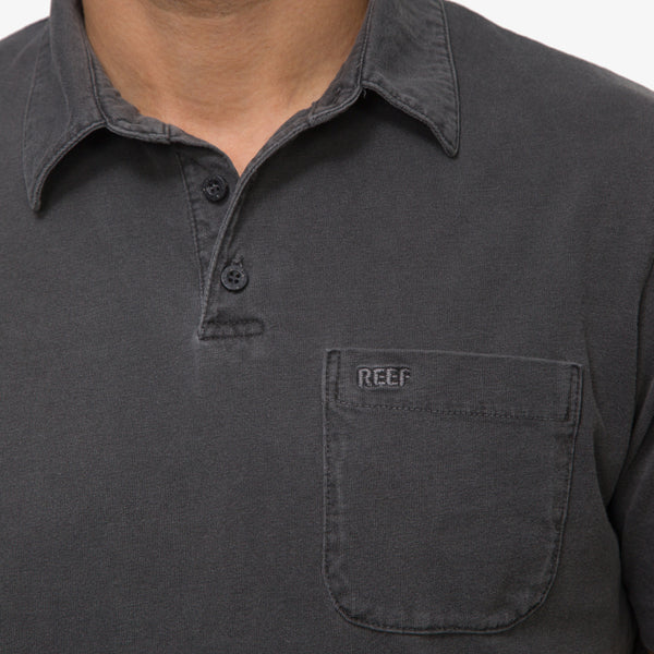 Reef Men's Shirts And Tees Walker Short Sleeve Polo Pirate Black