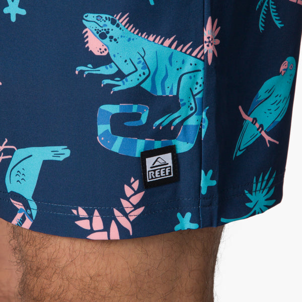 Reef Men's Shorts Boardshorts & Pants Myers Elastic Waist Short 16" Insigna Blue