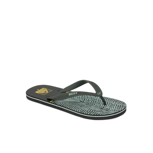 Reef Men's Water Friendly Footwear Reef Seaside Prints Black/Yellow Swell