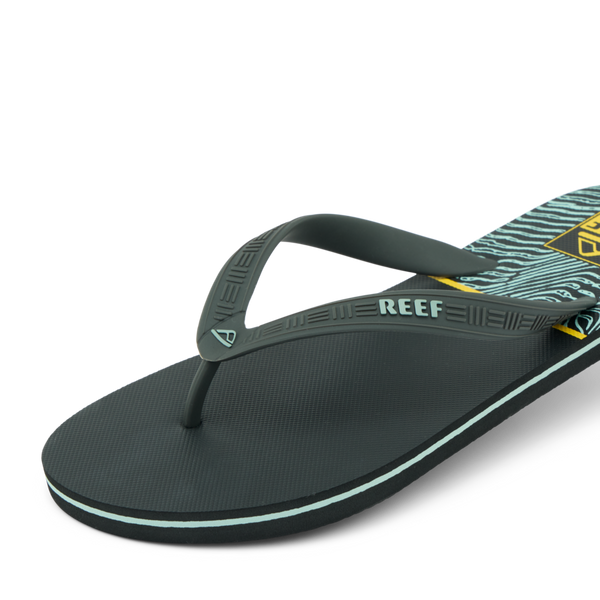 Reef Men's Water Friendly Footwear Reef Seaside Prints Black/Yellow Swell