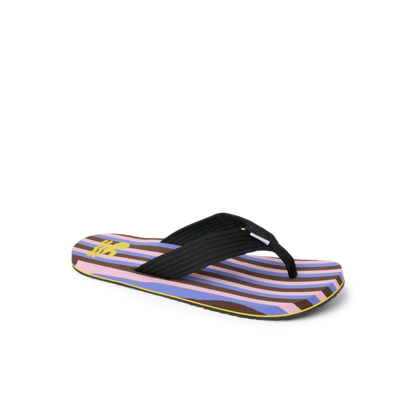 Reef Men's Water Friendly Footwear REEF X Ebony Beach Club Original Stripes Ebony Purple Brown