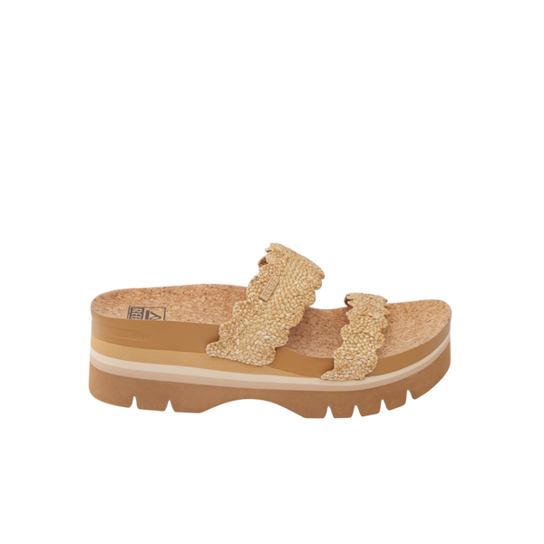 reef Platform Styles Cushion Vista Higher Scalloped Tan