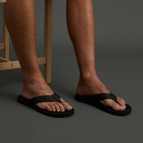 Reef Men's Leather Sandals Ojai Classic Black