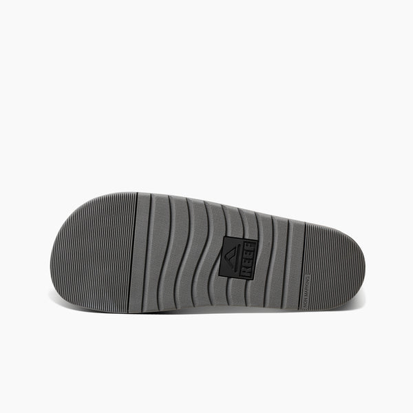 Reef Men's Leather Sandals Ojai Slide Grey