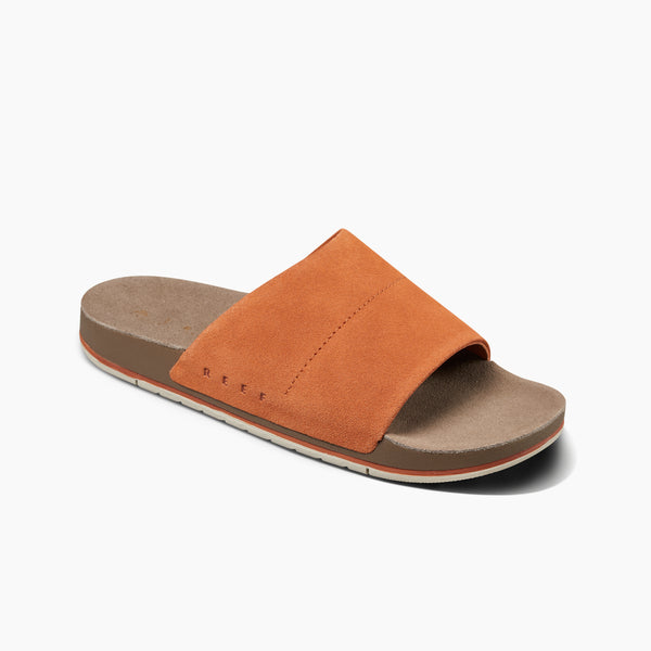 Reef Men's Leather Sandals Ojai Slide Rust