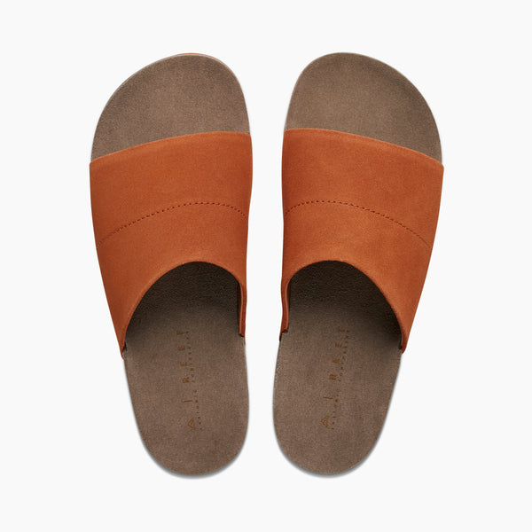Reef Men's Leather Sandals Ojai Slide Rust