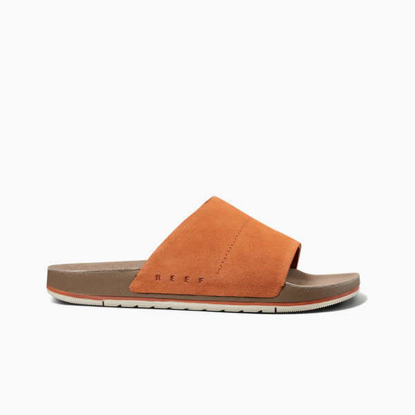 reef Men's Leather Sandals Ojai Slide Rust