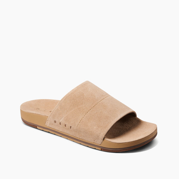 Reef Men's Leather Sandals Ojai Slide Tan