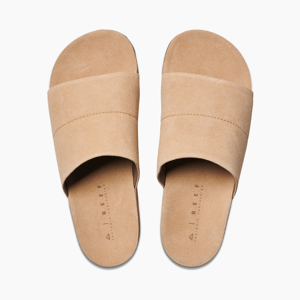 Reef Men's Leather Sandals Ojai Slide Tan