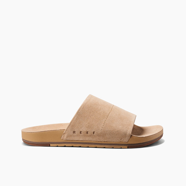 reef Men's Leather Sandals Ojai Slide Tan