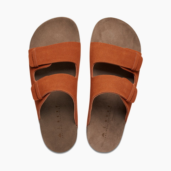 Reef Men's Leather Sandals Ojai Two Bar Rust