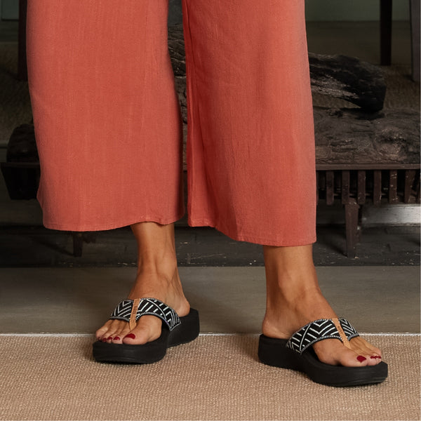 Reef Women's Flip-Flops Cushion Cloud Tx Black Geo