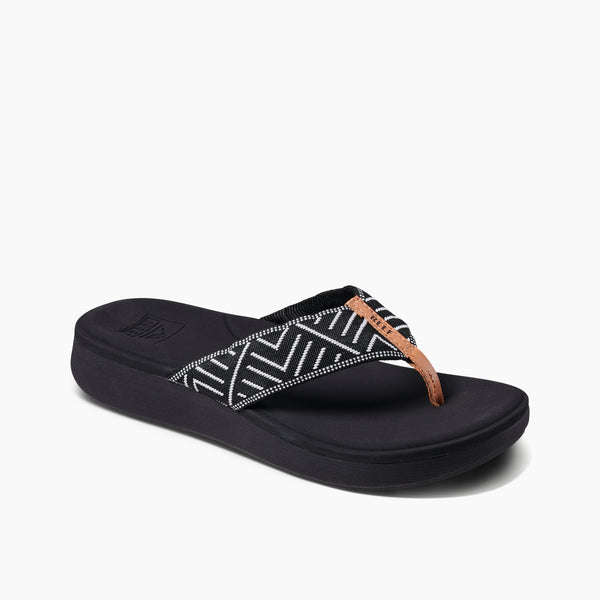 Reef Women's Flip-Flops Cushion Cloud Tx Black Geo