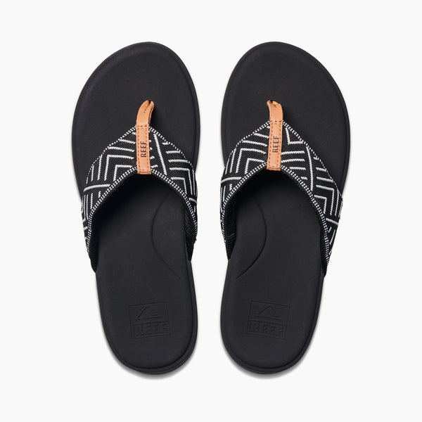 Reef Women's Flip-Flops Cushion Cloud Tx Black Geo