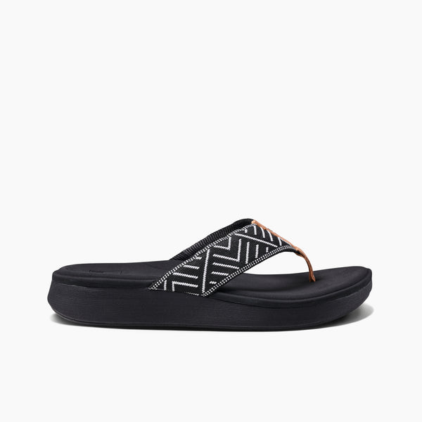 reef Women's Flip-Flops Cushion Cloud Tx Black Geo