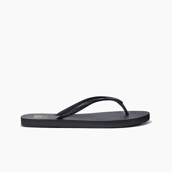 reef Women's Flip-Flops Reef Seaside Black Glitter