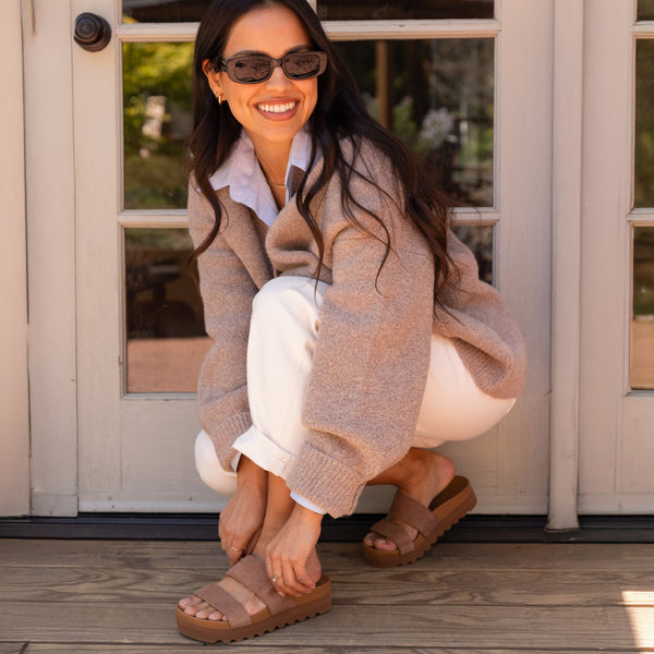 Reef Women's Sandals Cushion Vista Hi Walnut Suede