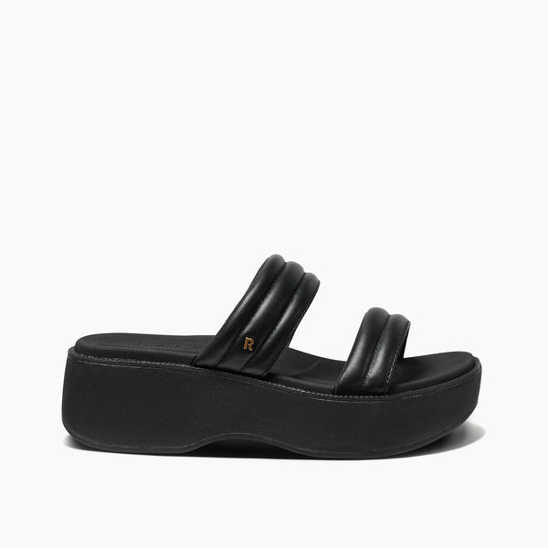reef Women's Slip-On Sandals Lofty Lux Hi Black