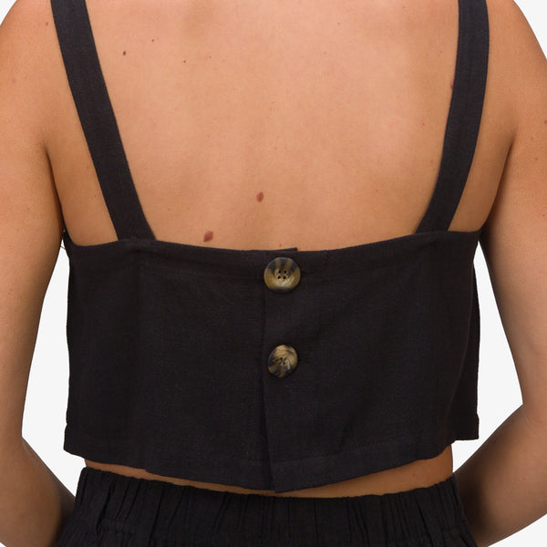 Reef Vacation Mode: Activated Tori Linen Tank Caviar