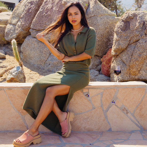 Reef Vacation Mode: Activated Up North Sweater Skirt Olivine