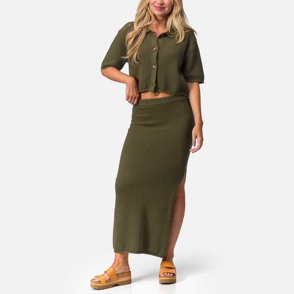 reef Vacation Mode: Activated Up North Sweater Top Olivine