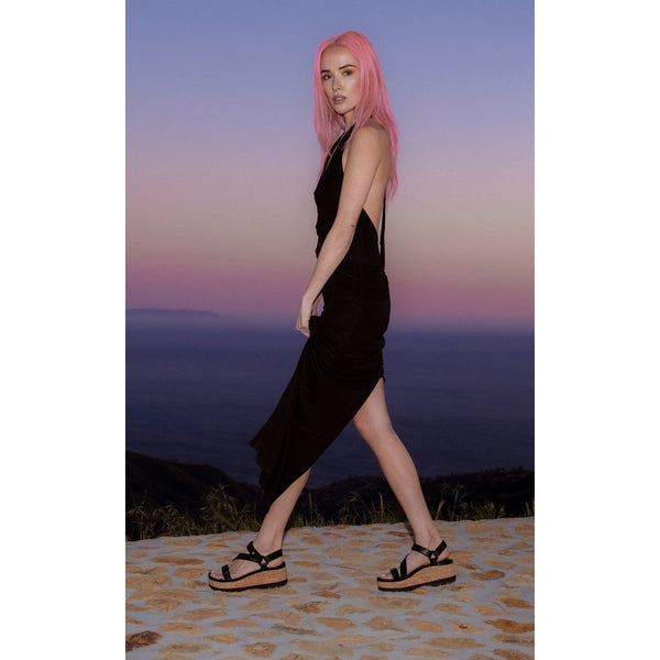 Reef Women's Ankle Strap Sandals Vista Higher Luna Black Cork