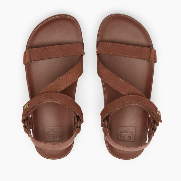 Reef Women's Ankle Strap Sandals Vista Higher Luna Cappuccino Suede