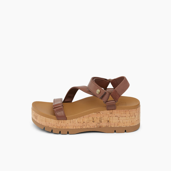 Reef Women's Ankle Strap Sandals Vista Higher Luna Cocoa Cork