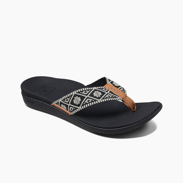 Reef Women's Flip-Flops Reef Ortho Woven Black/White