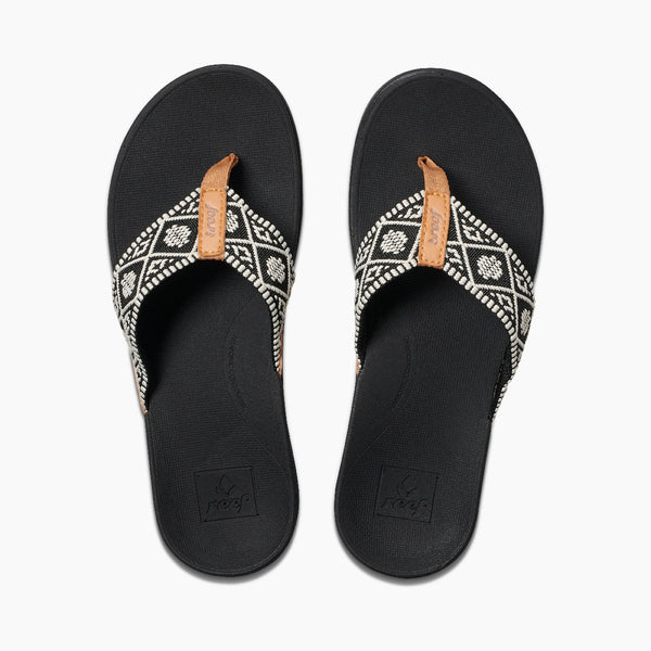 Reef Women's Flip-Flops Reef Ortho Woven Black/White