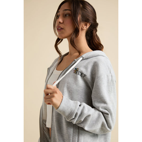 Reef Women's Hoodies Sweaters & Jackets Brittany Fleece Full Zip Heather Grey