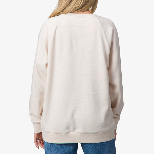 Reef Women's Hoodies Sweaters & Jackets Oversized Raglan Fleece Oatmeal Heather