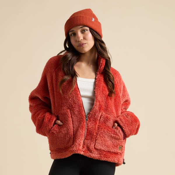 reef Women's Hoodies Sweaters & Jackets Pilot Sherpa Jacket Chili