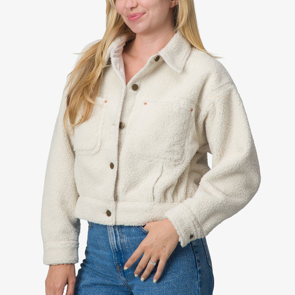 Reef Women's Hoodies Sweaters & Jackets Sammie Sherpa Jacket Cream