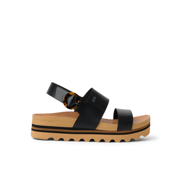 reef Women's Slingback Sandals Vista Hi Buckle Black/Tan