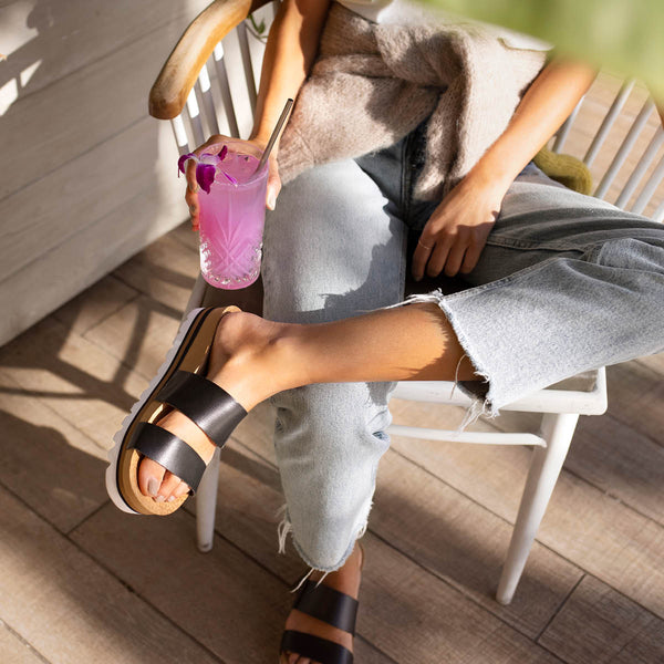 Reef Women's Slip-On Sandals Cushion Vista Hi Black